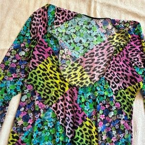 Parade Bodysuit 70s style floral print multicoloured with long sleeves